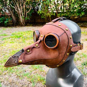 Brown Steampunk Full Face Plague Doctor Mask
